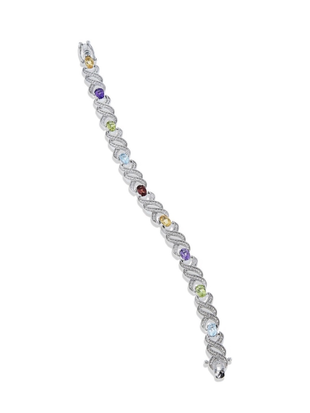 4.02 ct.tw Multi Color Link Bracelet